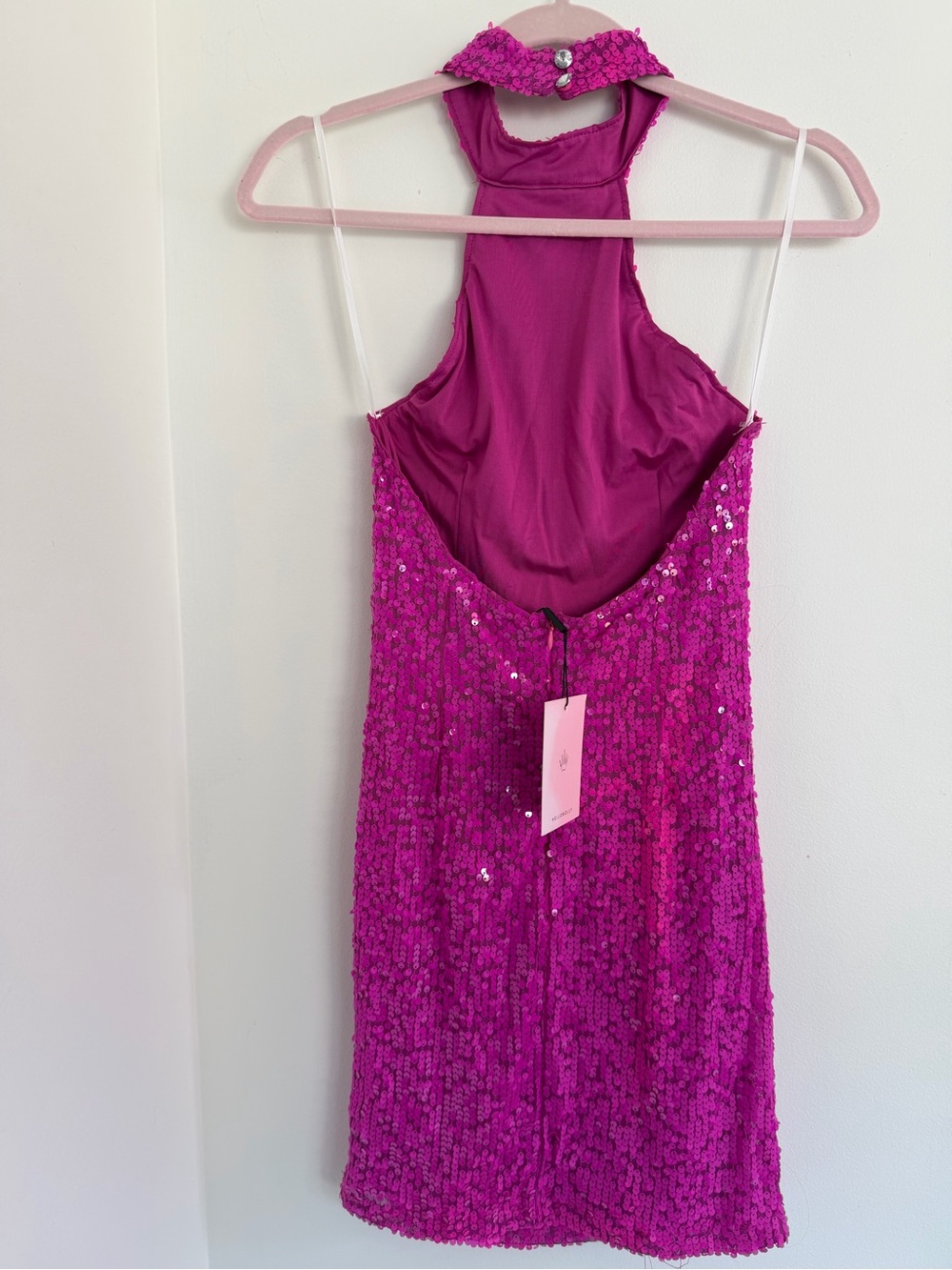 NWT Hello Molly Enchanted Parties Sequin Mini Dress - Hot Pink - Picture 11 of 13